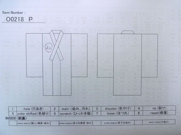 画像13: O0219D 女性用小紋  シルク（正絹） オフ　ホワイト, 菊 【中古】【USED】【リサイクル】 ★★★☆☆【O0219D】 (13)