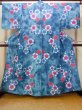 画像1: O0228A 女性用浴衣（海外製）  綿 淡い水色, 花 【中古】【USED】【リサイクル】 ★★☆☆☆【O0228A】 (1)