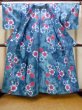 画像2: O0228A 女性用浴衣（海外製）  綿 淡い水色, 花 【中古】【USED】【リサイクル】 ★★☆☆☆【O0228A】 (2)