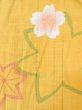 画像5: O0228B 女性用浴衣（日本製）  綿麻 灰色がかった黄色, 桜 【中古】【USED】【リサイクル】 ★★★★☆【O0228B】 (5)
