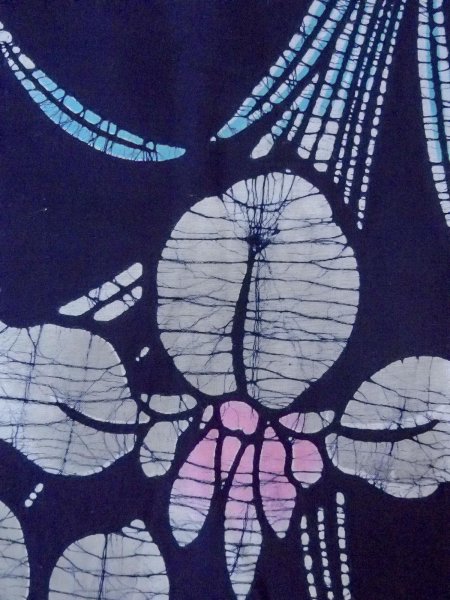 画像5: O0228C 女性用注染浴衣  綿 藍, あやめ 【中古】【USED】【リサイクル】 ★★★☆☆【O0228C】 (5)