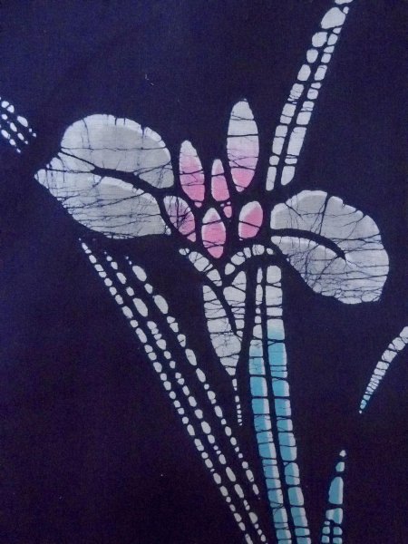 画像6: O0228C 女性用注染浴衣  綿 藍, あやめ 【中古】【USED】【リサイクル】 ★★★☆☆【O0228C】 (6)