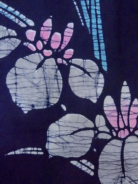 画像7: O0228C 女性用注染浴衣  綿 藍, あやめ 【中古】【USED】【リサイクル】 ★★★☆☆【O0228C】 (7)