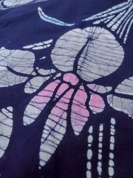 画像8: O0228C 女性用注染浴衣  綿 藍, あやめ 【中古】【USED】【リサイクル】 ★★★☆☆【O0228C】 (8)