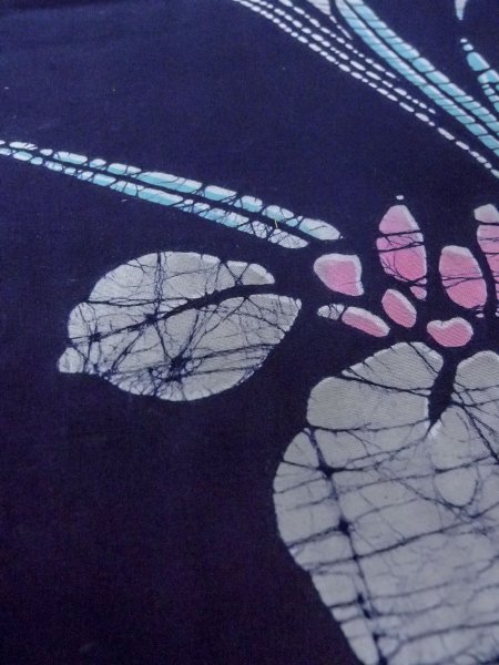 画像10: O0228C 女性用注染浴衣  綿 藍, あやめ 【中古】【USED】【リサイクル】 ★★★☆☆【O0228C】 (10)