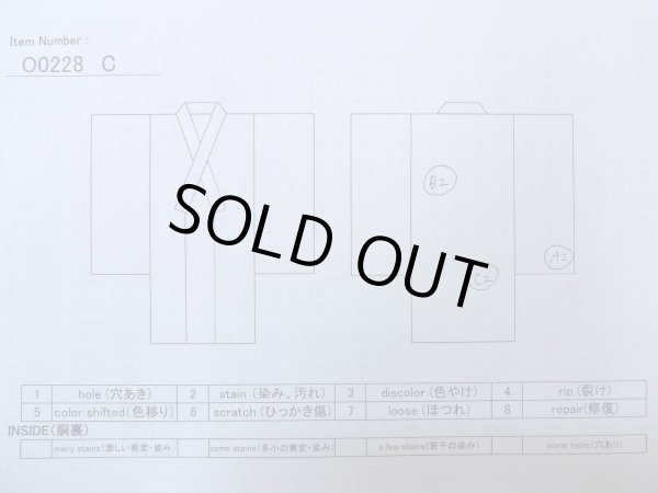 画像13: O0228C 女性用注染浴衣  綿 藍, あやめ 【中古】【USED】【リサイクル】 ★★★☆☆【O0228C】 (13)