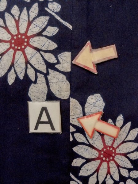 画像14: O0228D 女性用注染浴衣  綿 藍, 花 【中古】【USED】【リサイクル】 ★★☆☆☆【O0228D】 (14)