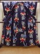 画像2: O0228E 女性用注染浴衣  綿 藍, あやめ 【中古】【USED】【リサイクル】 ★★☆☆☆【O0228E】 (2)