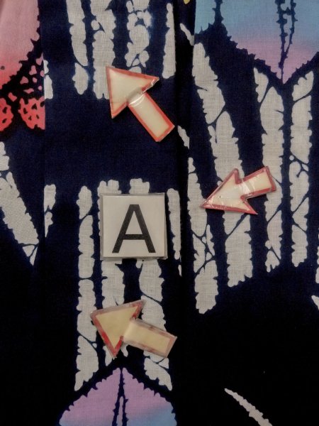 画像14: O0228E 女性用注染浴衣  綿 藍, あやめ 【中古】【USED】【リサイクル】 ★★☆☆☆【O0228E】 (14)