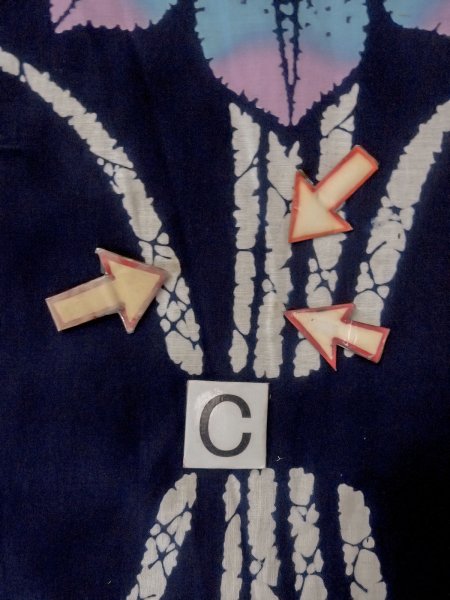 画像16: O0228E 女性用注染浴衣  綿 藍, あやめ 【中古】【USED】【リサイクル】 ★★☆☆☆【O0228E】 (16)