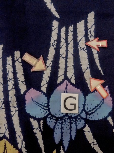 画像20: O0228E 女性用注染浴衣  綿 藍, あやめ 【中古】【USED】【リサイクル】 ★★☆☆☆【O0228E】 (20)