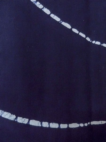 画像7: O0228F 女性用注染浴衣  綿 藍, 花 【中古】【USED】【リサイクル】 ★★★☆☆【O0228F】 (7)