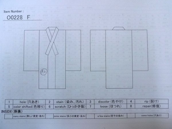 画像13: O0228F 女性用注染浴衣  綿 藍, 花 【中古】【USED】【リサイクル】 ★★★☆☆【O0228F】 (13)