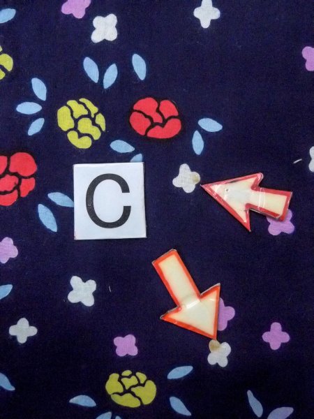 画像16: O0228G 女性用浴衣（日本製）  綿 藍, 花 【中古】【USED】【リサイクル】 ★★★☆☆【O0228G】 (16)