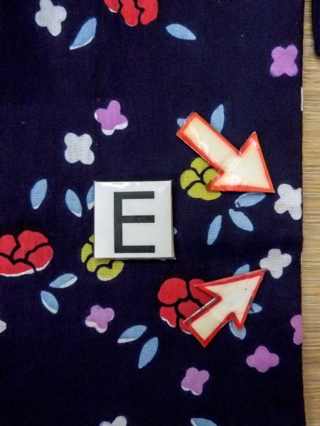 画像18: O0228G 女性用浴衣（日本製）  綿 藍, 花 【中古】【USED】【リサイクル】 ★★★☆☆【O0228G】 (18)