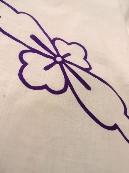 画像11: O0228H 女性用浴衣（日本製）  綿麻 白, 花 【中古】【USED】【リサイクル】 ★★☆☆☆【O0228H】 (11)