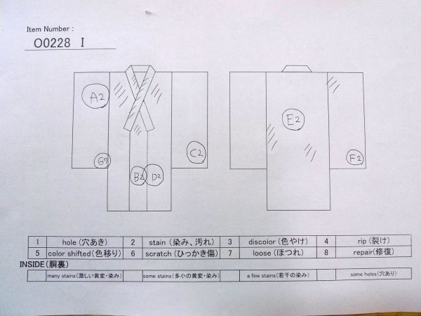 画像13: O0228I 女性用注染浴衣  綿 白, 椿 【中古】【USED】【リサイクル】 ★☆☆☆☆【O0228I】 (13)