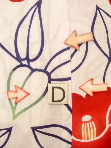 画像17: O0228I 女性用注染浴衣  綿 白, 椿 【中古】【USED】【リサイクル】 ★☆☆☆☆【O0228I】 (17)