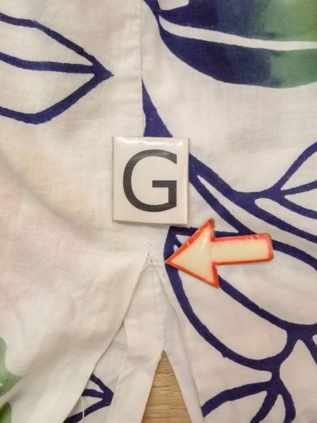 画像20: O0228I 女性用注染浴衣  綿 白, 椿 【中古】【USED】【リサイクル】 ★☆☆☆☆【O0228I】 (20)