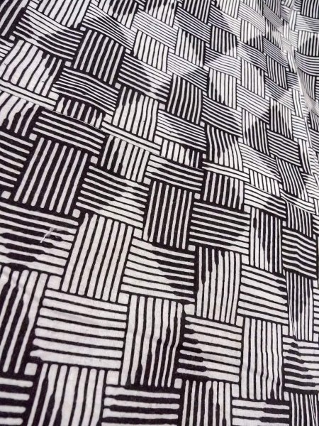 画像8: O0228J 女性用浴衣（日本製）  綿麻 白, 線 【中古】【USED】【リサイクル】 ★☆☆☆☆【O0228J】 (8)