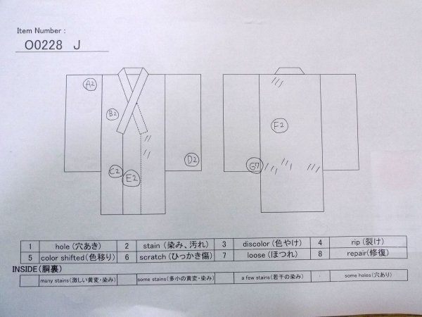 画像13: O0228J 女性用浴衣（日本製）  綿麻 白, 線 【中古】【USED】【リサイクル】 ★☆☆☆☆【O0228J】 (13)