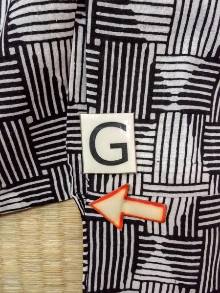 画像20: O0228J 女性用浴衣（日本製）  綿麻 白, 線 【中古】【USED】【リサイクル】 ★☆☆☆☆【O0228J】 (20)