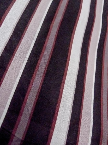 画像9: O0228L 女性用浴衣  綿 黒, 縞 【中古】【USED】【リサイクル】 ★★★☆☆【O0228L】 (9)