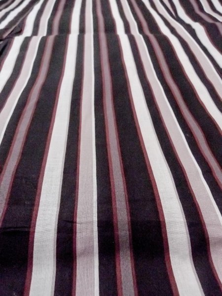 画像10: O0228L 女性用浴衣  綿 黒, 縞 【中古】【USED】【リサイクル】 ★★★☆☆【O0228L】 (10)