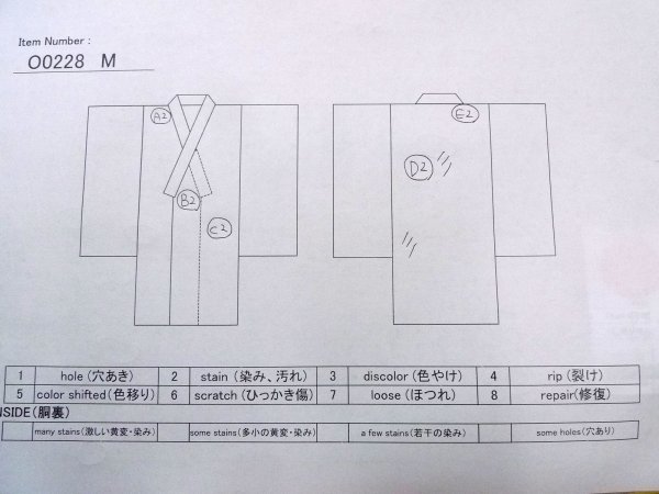 画像15: O0228M 女性用浴衣（日本製）  綿 白, 花 【中古】【USED】【リサイクル】 ★★★☆☆【O0228M】 (15)