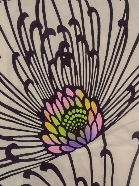 画像5: O0228N 女性用注染浴衣  綿 白, 菊 【中古】【USED】【リサイクル】 ★★☆☆☆【O0228N】 (5)