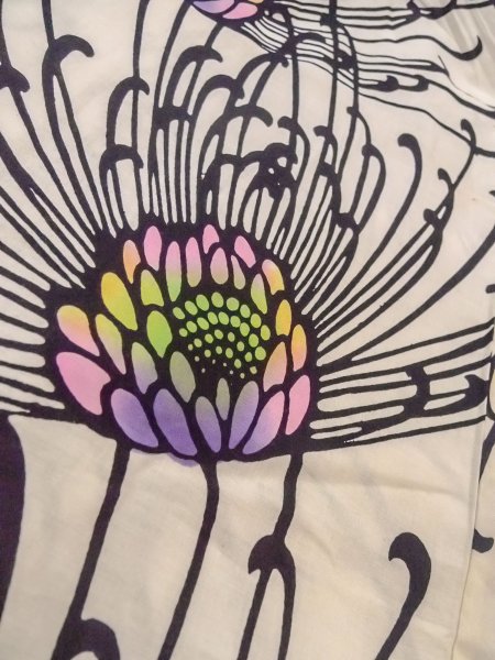 画像8: O0228N 女性用注染浴衣  綿 白, 菊 【中古】【USED】【リサイクル】 ★★☆☆☆【O0228N】 (8)