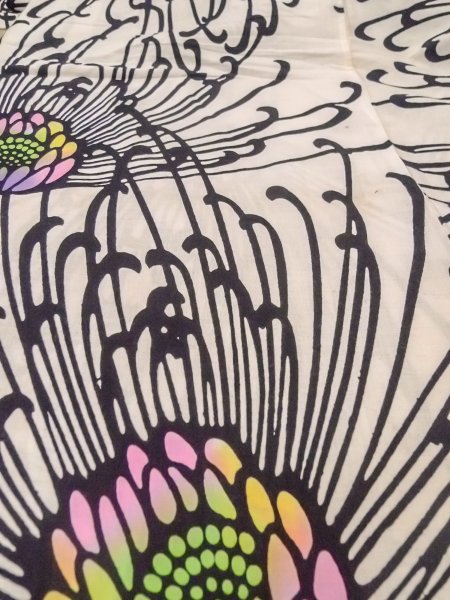 画像10: O0228N 女性用注染浴衣  綿 白, 菊 【中古】【USED】【リサイクル】 ★★☆☆☆【O0228N】 (10)