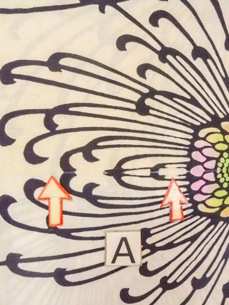 画像15: O0228N 女性用注染浴衣  綿 白, 菊 【中古】【USED】【リサイクル】 ★★☆☆☆【O0228N】 (15)