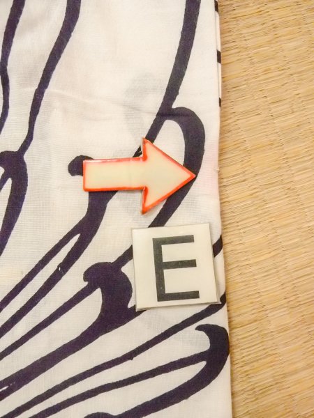 画像19: O0228N 女性用注染浴衣  綿 白, 菊 【中古】【USED】【リサイクル】 ★★☆☆☆【O0228N】 (19)