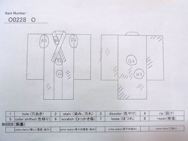 画像13: O0228O 女性用注染浴衣  麻 白, 菊 【中古】【USED】【リサイクル】 ★★☆☆☆【O0228O】 (13)