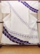 画像1: O0228P 女性用浴衣（日本製）  綿 白, 花 【中古】【USED】【リサイクル】 ★☆☆☆☆【O0228P】 (1)