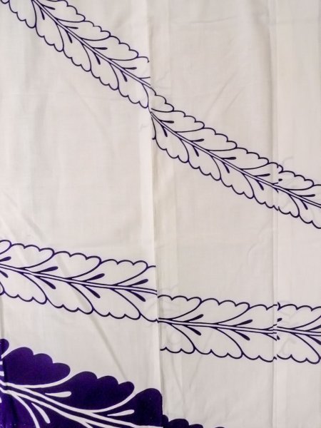 画像4: O0228P 女性用浴衣（日本製）  綿 白, 花 【中古】【USED】【リサイクル】 ★☆☆☆☆【O0228P】 (4)