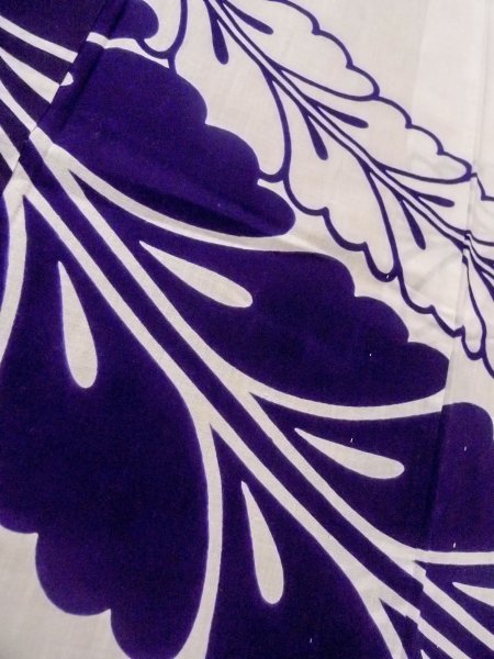 画像8: O0228P 女性用浴衣（日本製）  綿 白, 花 【中古】【USED】【リサイクル】 ★☆☆☆☆【O0228P】 (8)