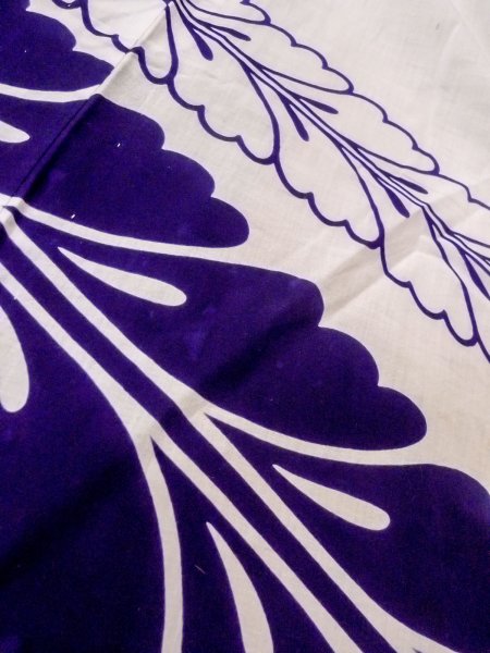 画像9: O0228P 女性用浴衣（日本製）  綿 白, 花 【中古】【USED】【リサイクル】 ★☆☆☆☆【O0228P】 (9)