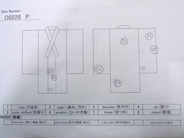 画像13: O0228P 女性用浴衣（日本製）  綿 白, 花 【中古】【USED】【リサイクル】 ★☆☆☆☆【O0228P】 (13)