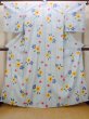 画像1: O0228Q 女性用浴衣（海外製）  綿 薄い水色, 花 【中古】【USED】【リサイクル】 ★★★☆☆【O0228Q】 (1)