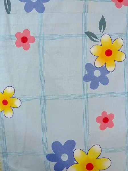 画像4: O0228Q 女性用浴衣（海外製）  綿 薄い水色, 花 【中古】【USED】【リサイクル】 ★★★☆☆【O0228Q】 (4)
