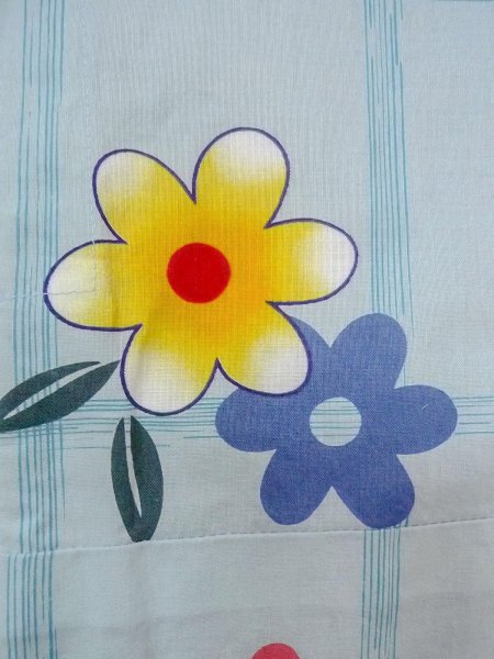 画像5: O0228Q 女性用浴衣（海外製）  綿 薄い水色, 花 【中古】【USED】【リサイクル】 ★★★☆☆【O0228Q】 (5)
