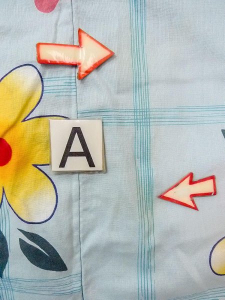 画像14: O0228Q 女性用浴衣（海外製）  綿 薄い水色, 花 【中古】【USED】【リサイクル】 ★★★☆☆【O0228Q】 (14)