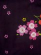 画像3: O0228R 女性用浴衣（海外製）  綿 黒, 桜 【中古】【USED】【リサイクル】 ★★★☆☆【O0228R】 (3)