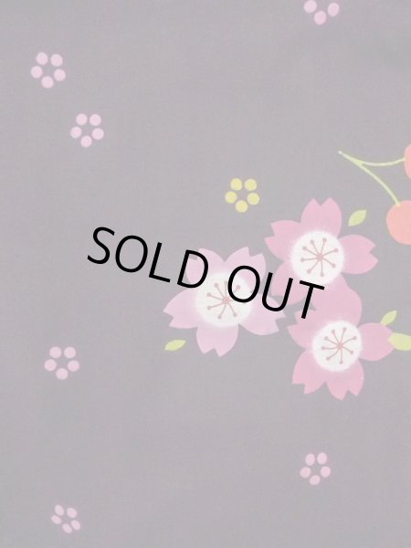 画像3: O0228R 女性用浴衣（海外製）  綿 黒, 桜 【中古】【USED】【リサイクル】 ★★★☆☆【O0228R】 (3)