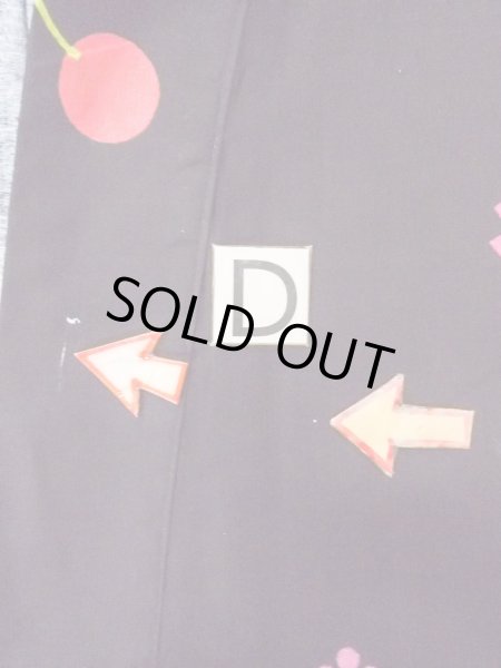 画像17: O0228R 女性用浴衣（海外製）  綿 黒, 桜 【中古】【USED】【リサイクル】 ★★★☆☆【O0228R】 (17)