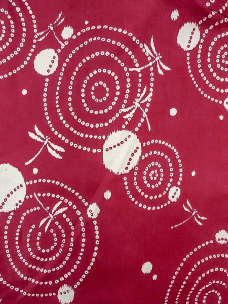 画像3: O0228S 女性用浴衣（海外製）  綿 鮮やか赤色, 丸 【中古】【USED】【リサイクル】 ★☆☆☆☆【O0228S】 (3)