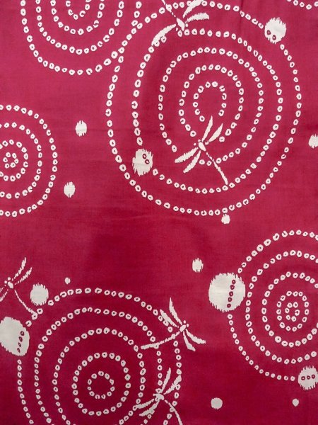 画像4: O0228S 女性用浴衣（海外製）  綿 鮮やか赤色, 丸 【中古】【USED】【リサイクル】 ★☆☆☆☆【O0228S】 (4)