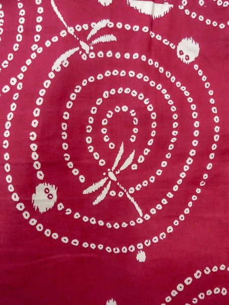 画像5: O0228S 女性用浴衣（海外製）  綿 鮮やか赤色, 丸 【中古】【USED】【リサイクル】 ★☆☆☆☆【O0228S】 (5)